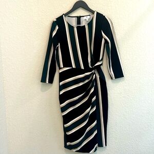Socialite black stripped dress Size medium